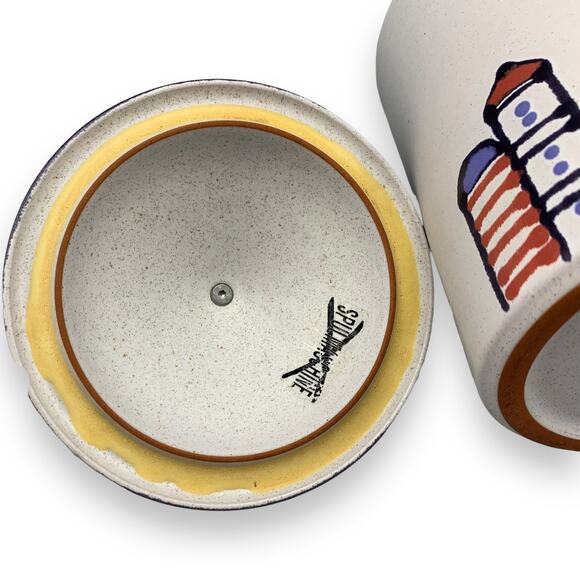 KMK 90s Canister Germany Modern Art Keramik Kupfermühle Architecture Design 8" - Picture 8 of 10